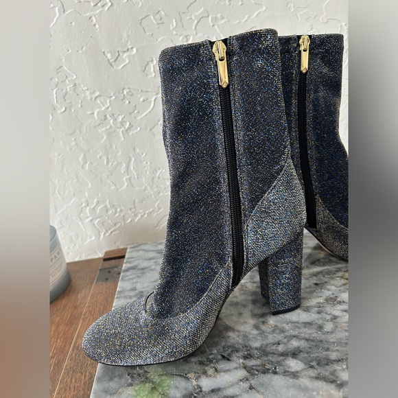 Sam Edelman Boots Calexa Ankle Block Heel Sparkle Blue BNWT Size 6 - Picture 12 of 12